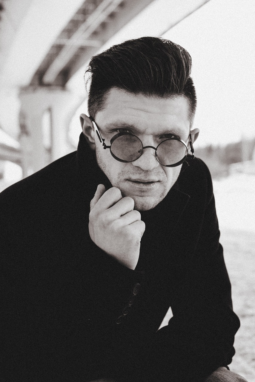 man, glasses, coat, hairstyle, model, fashion, portrait